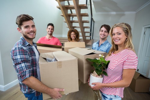 Removal team using safety planning during a move in Catford