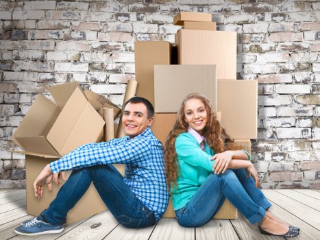 Packed moving boxes prepared for house removals in Catford