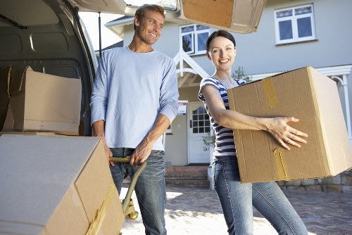 Professional team handling boxes during a short-notice move
